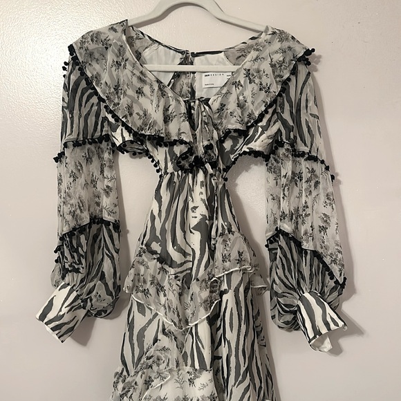 ✨NWT~ASOS Ruffle Zebra 🦓 Dress✨ - Picture 4 of 6